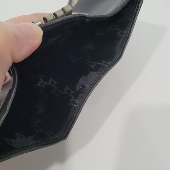 Hunting World Key Case Hooks Holder Wallet Logo Black Trifold Leather Italian - Picture 6 of 9